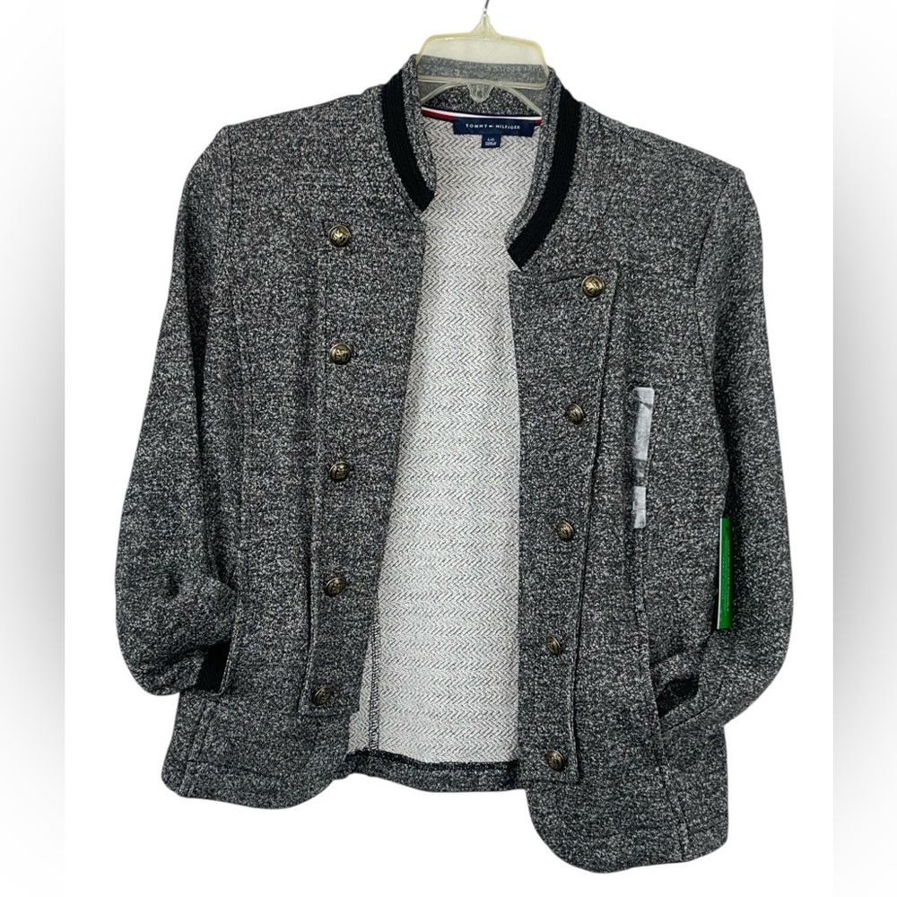 NWT Tommy Hilfiger tweed open front band jacket size large - Picture 6 of 15